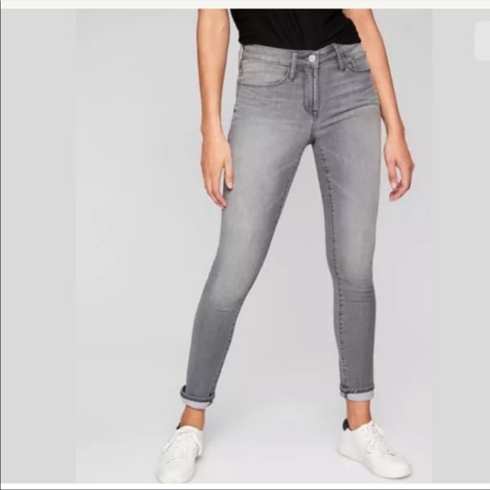 Athleta Sculptek Skinny High Rise Gray Jeans